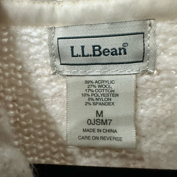 LL Bean Fisherman Knit Cardigan Sweater Size Medium - Picture 8 of 9